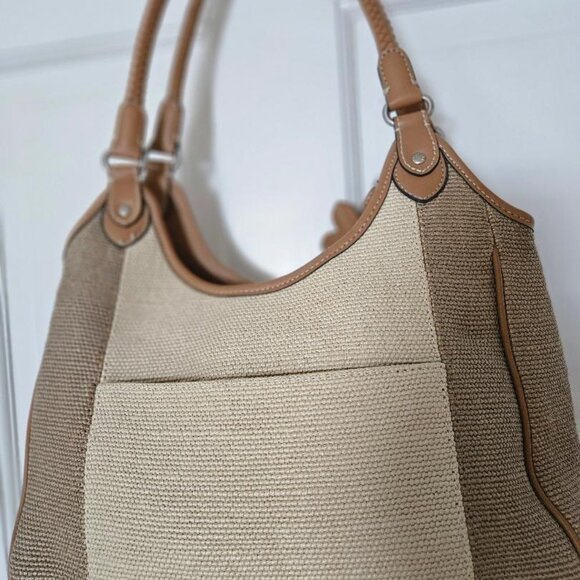 Relic Collection woven purse w/ braided faux leather handles (8x12) - Picture 7 of 8